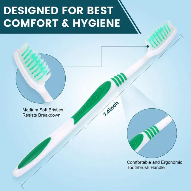 Alt view image 3 of 7 - 30 PCS Premium Individually Wrapped Bulk Toothbrush Pack, Disposable Toothbrushes, Kids Toothbrush, Medium Soft Bristle Toothbrushes, Ergonomics Handle, Perfect for Travel Hotel Donation