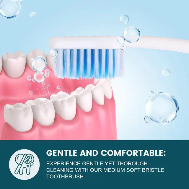 Alt view image 4 of 7 - 30 PCS Premium Individually Wrapped Bulk Toothbrush Pack, Disposable Toothbrushes, Kids Toothbrush, Medium Soft Bristle Toothbrushes, Ergonomics Handle, Perfect for Travel Hotel Donation