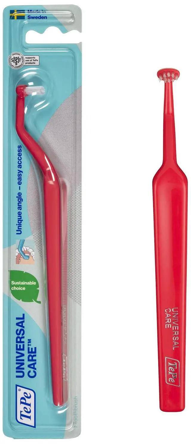 Main image of Pack of 1 Universal Care Angled Soft-Bristle Toothbrush, Small-Head Orthodontic Toothbrush