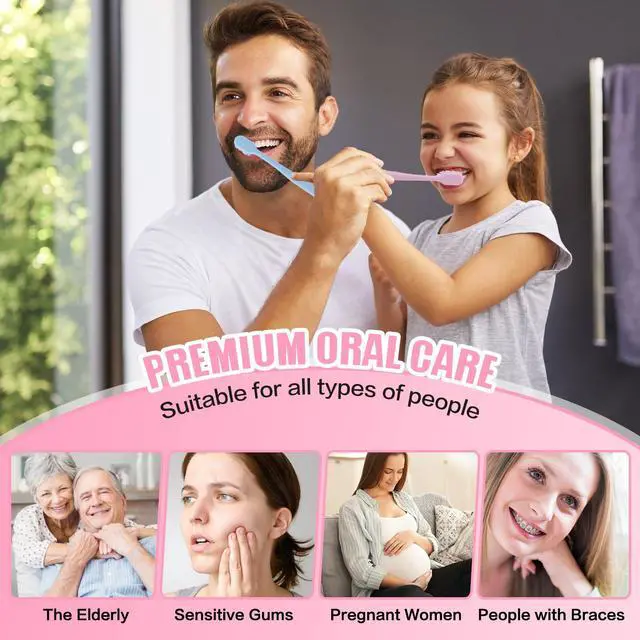 Alt view image 6 of 6 - 6 Count Extra Soft Toothbrushes | Periodontist-Designed Tapered Bristles for Sensitive Teeth and Receding Gums | Plaque Remover Toothbrushes in Bucket Packaging - Colors May Vary