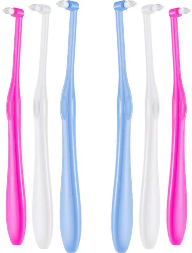 Main image of 6 Pieces Tuft Toothbrush Tufted End-tuft Soft Trim Single Compact Interdental for Detail Cleaning Tapered Brush(Tapered Brush)