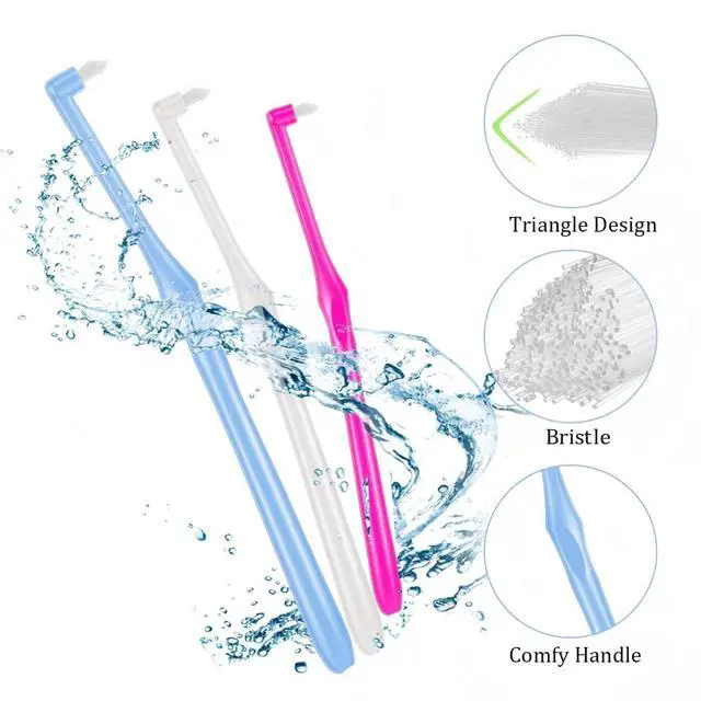 Alt view image 4 of 7 - 6 Pieces Tuft Toothbrush Tufted End-tuft Soft Trim Single Compact Interdental for Detail Cleaning Tapered Brush(Tapered Brush)