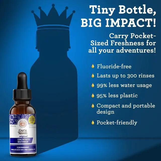 Alt view image 2 of 7 - Concentrated Mouthwash (2 fl oz), Supports 300 Rinses, Aids in Fresh Breath, Fluoride-Free, Mint Mouthwash with Natural Essential Oils