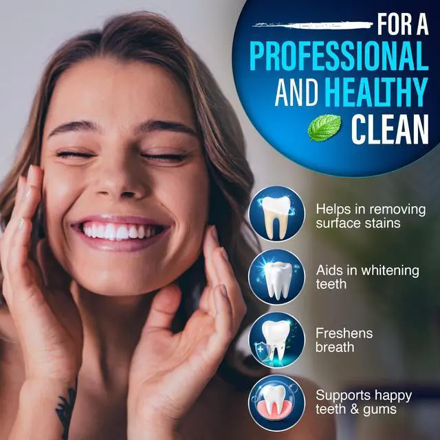Alt view image 4 of 7 - Whitening Mouthwash Up to 3 Shades Whiter Teeth in 2 Weeks Alcohol & Fluoride Free with Hydrogen Peroxide Oxyburst Technology - Wild Mint, 16 oz