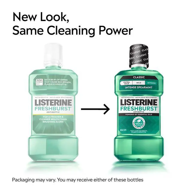Alt view image 2 of 7 - Freshburst Intense Antiseptic Mouthwash for Bad Breath, Kills 99.9% of Germs that Cause Bad Breath & Fight Plaque & Gingivitis, ADA Accepted Mouthwash, Intense Spearmint, 250 mL