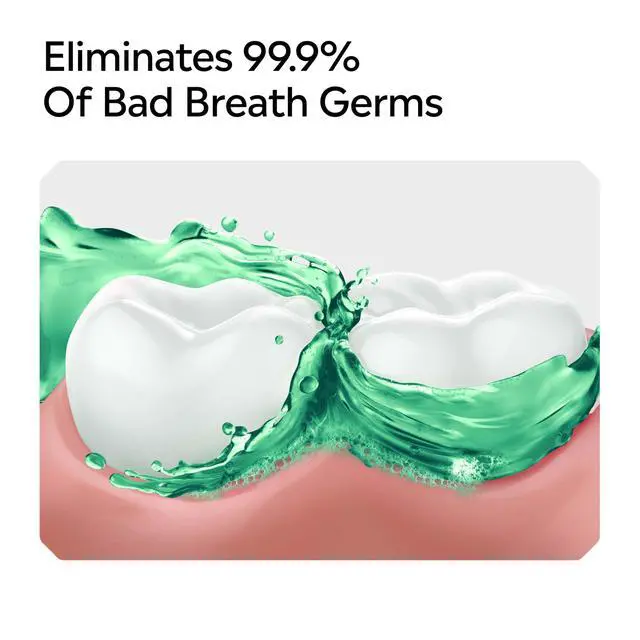 Alt view image 6 of 7 - Freshburst Intense Antiseptic Mouthwash for Bad Breath, Kills 99.9% of Germs that Cause Bad Breath & Fight Plaque & Gingivitis, ADA Accepted Mouthwash, Intense Spearmint, 250 mL