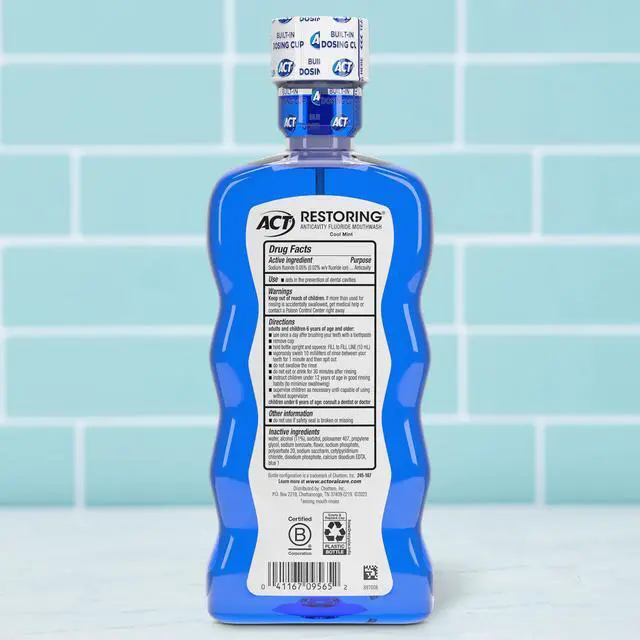 Alt view image 2 of 7 - Restoring Fluoride Mouthwash 18 fl. oz. Strengthens Tooth Enamel, Cool Mint