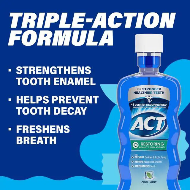 Alt view image 4 of 7 - Restoring Fluoride Mouthwash 18 fl. oz. Strengthens Tooth Enamel, Cool Mint