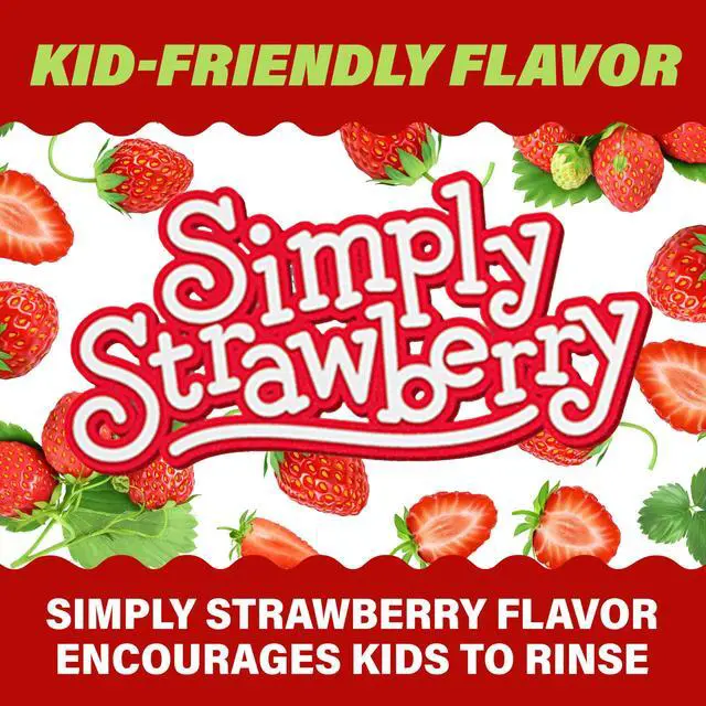 Alt view image 4 of 7 - Kids Pure Protect Anticavity Fluoride Mouthwash, Free of Dyes, Sugars & Alcohol, Simply Strawberry, 16.9 fl. oz.