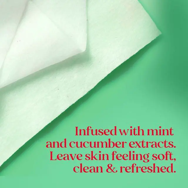 Alt view image 5 of 7 - Cucumber and Mint Face Wipes, Refreshing Makeup Remover and Facial Cleansing Towelettes, 99 Percent Natural Origin, Remove Makeup, Cleanse, All Skin Types, 30 ct., Three Pack