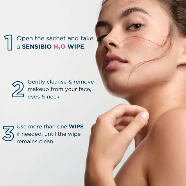 Alt view image 5 of 7 - Sensibio H2O Makeup Wipes, Cleansing and Makeup Removing, Skin Soothing for Sensitive Skin, 25 Wipes