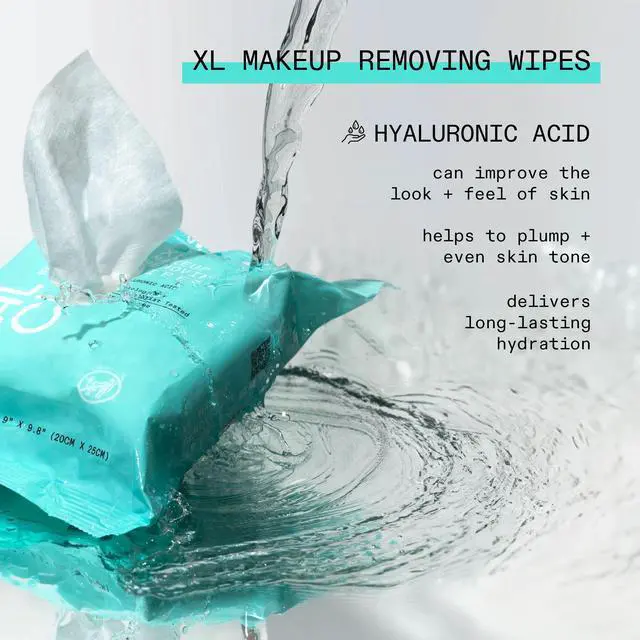 Alt view image 4 of 7 - Real Clean XL Hydrating Facial Wipes, Infused With Hyaluronic Acid, Dual-Usage Cleansing Wipes Repair Skin & Gently Remove Makeup, Fragrance Free, 25 Count