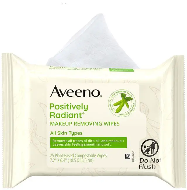 Main image of Positively Radiant Alcohol Free Makeup Removing Wipes for Face, Ultra Soft, Gentle, Non-Comedogenic Facial Cleansing Wipes Leave Skin Feeling Clean & Soft, Sulfate Free, 25 Ct