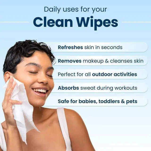 Alt view image 5 of 7 - Clean Wipes, XL Makeup Remover Face Wipes, Textured Cleansing Facial Wipes for Sensitive Skin, Hypoallergenic, Fragrance-Free, Vegan, 40% Bigger, 30 Count