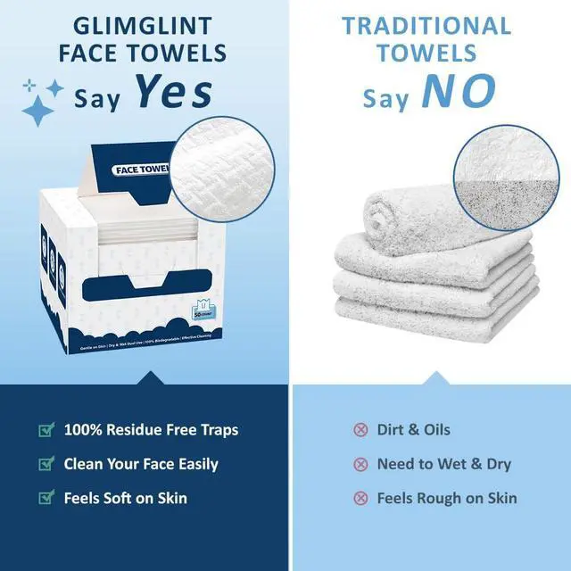 Alt view image 4 of 7 - Face Towels, 100 Count (2 Box) Disposable Face Towelettes, Biodegradable Makeup Remover Dry Wipes, Super Soft Clean Facial Towels Wash Cloth for Sensitive Skin