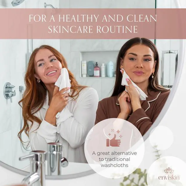 Alt view image 7 of 7 - 50 Disposable Face Towels Plant-Based Makeup Remover Wipes for Sensitive Skin - XL Ultra Soft Single-Use Dry Facial Towellettes for Daily Skincare Routine, Extra Large Clean Washing Cloths (10"x12")