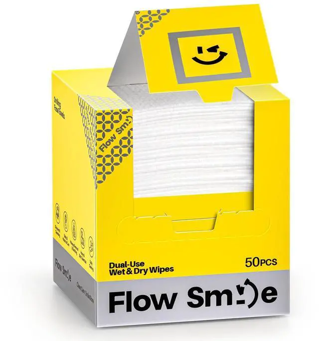 Main image of Face Towels, Disposable Face Towels, 50 Count Extra Thick & Ultra Soft Lint-Free Dry Wipes for Sensitive Skin, Unscented Biodegradable for Makeup Removal & Facial Cleansing