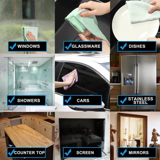 Alt view image 5 of 7 - Fish Scale Streak Free Magic Glass Window Car Mirror Microfiber Cleaning Cloth Cleaner Cloths,Lint Free Stainless Steel Windshield Shower Cleaning Cloth,Miracle Polishing Towels Shiny Wipes,Pack 6,Mix