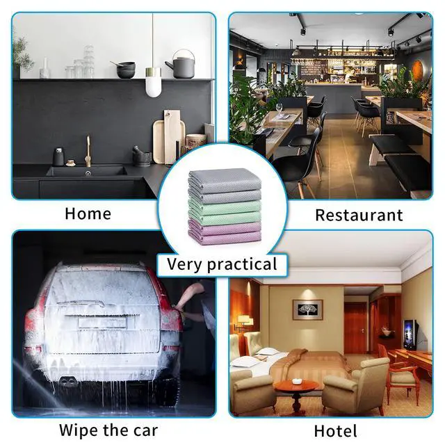 Alt view image 7 of 7 - Fish Scale Streak Free Magic Glass Window Car Mirror Microfiber Cleaning Cloth Cleaner Cloths,Lint Free Stainless Steel Windshield Shower Cleaning Cloth,Miracle Polishing Towels Shiny Wipes,Pack 6,Mix