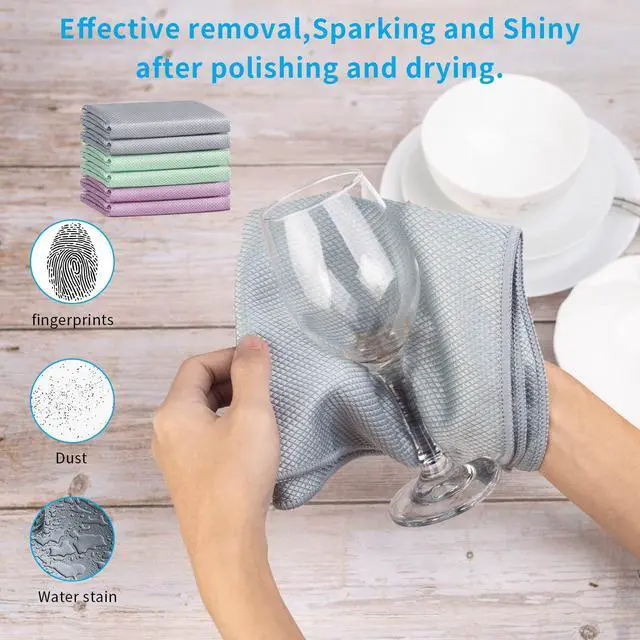Alt view image 3 of 7 - Fish Scale Streak Free Magic Glass Window Car Mirror Microfiber Cleaning Cloth Cleaner Cloths,Lint Free Stainless Steel Windshield Shower Cleaning Cloth,Miracle Polishing Towels Shiny Wipes,Pack 6,Mix