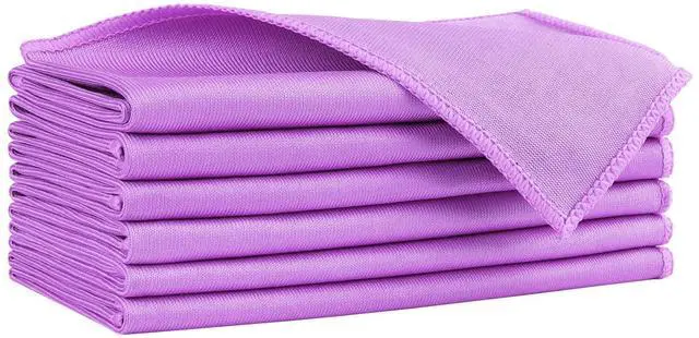 Main image of Microfiber Glass Cleaning Cloths 6 PK, Lint Free Streak Free, Reusable Microfiber Magic Cleaning Cloth for Windows, Glasses, Mirrors, Screens, Stainless Steel, and More Purple-14×16"