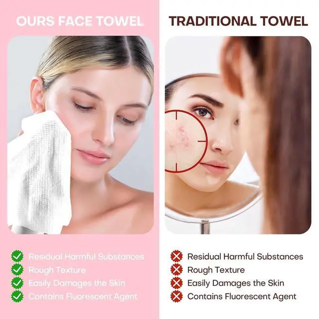 Alt view image 4 of 7 - Compressed Towel Tablets 100 Count Disposable Face Towel Individually Wrapped 9×7.5 Inch Portable Washcloths Compact Cloths for Travel Essentials Camping Hotel Makeup Removal Cleaning (Pink)