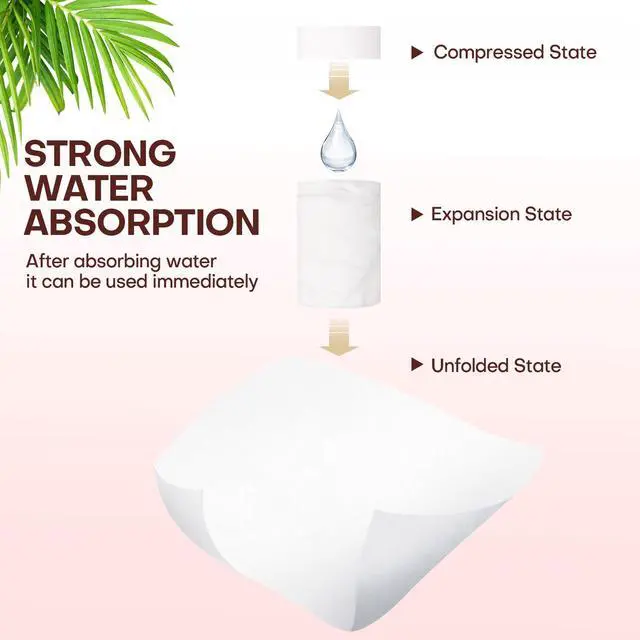 Alt view image 6 of 7 - Compressed Towel Tablets 100 Count Disposable Face Towel Individually Wrapped 9×7.5 Inch Portable Washcloths Compact Cloths for Travel Essentials Camping Hotel Makeup Removal Cleaning (Pink)