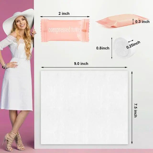 Alt view image 5 of 6 - 150Pcs Compressed Towel Tablets, Portable Mini Compressed Towels, Disposable Face Towel Washcloths for Travel, Beauty, Home Hand Wipes, Camping, Hiking, Outdoor Activities,Individually Wrapped