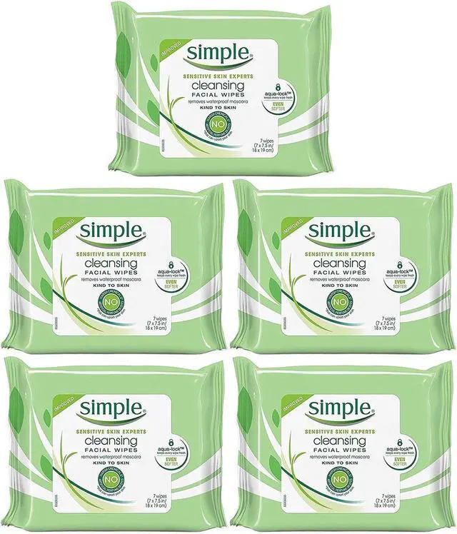 Main image of Kind To Skin Cleansing Facial Wipes, Travel Pack, 7-Count (Pack of 5)