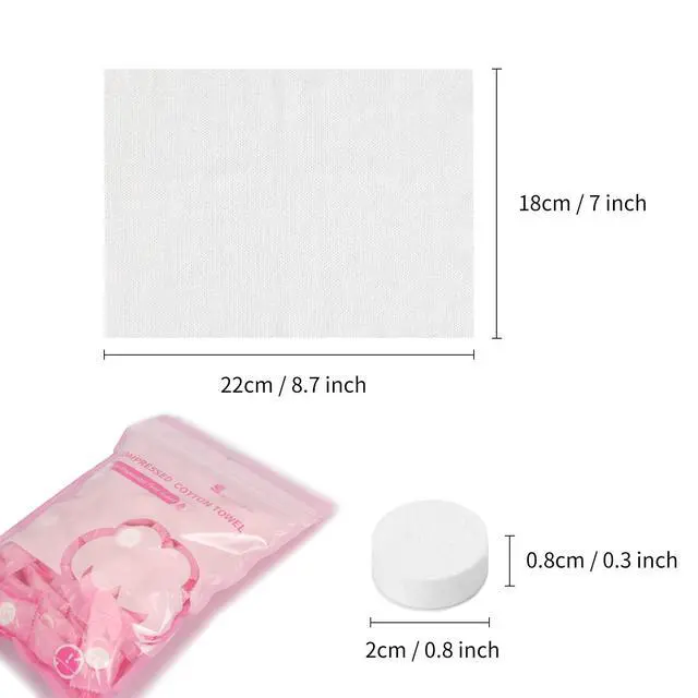 Alt view image 6 of 7 - Compressed Towel 100 PCS Mini Tablets Disposable Portable Face Towel Cotton Coin Tissue Eco-Friendly for Travel, Camping, Hiking, Sport, Beauty, Home Hand Cloths, Outdoor Activities Pink