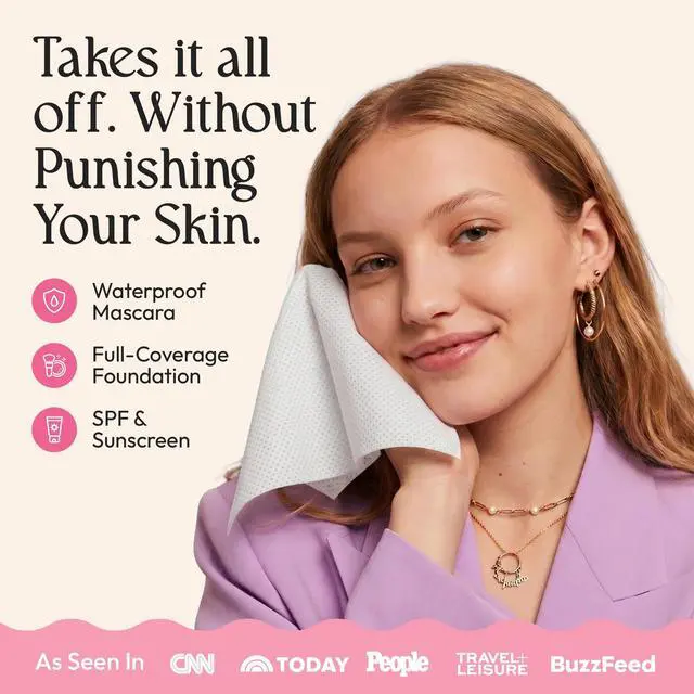 Alt view image 5 of 6 - Mini Makeup Remover Wipes - 8 Pack (64 Wipes) Unscented Gentle Face Wipes for Full Face Makeup Removal - Non-Irritating & Micellar Formula Travel Ready - Gift for Women & Bridesmaids