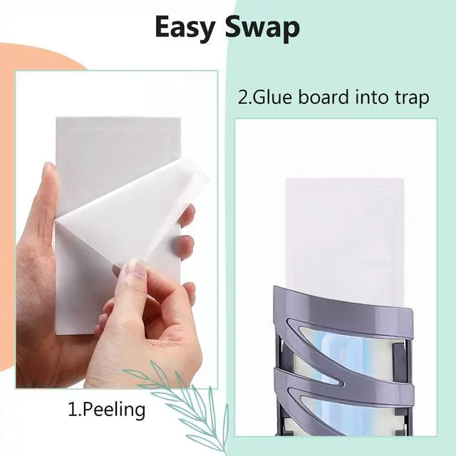 Alt view image 7 of 7 - 30 Pack Replacement Fly Glue Boards, Compatible with Gardner FlyWeb Fly Classic and Plus Light Trap, Sticky Cards Fly Traps for Indoors, Trap Fruit Flies, Mosquitoes, Gnats