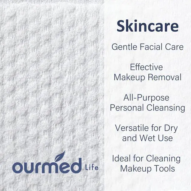 Alt view image 3 of 7 - Face Towels, Disposable Biodegradable Clean Facial Towels for Sensitive Skin, Lint- free Face Cloths for Makeup Remover, Skincare and Women Cleaning, Dry Wipes,100 Count Dot Texture