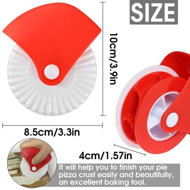 Alt view image 2 of 7 - 2 Pack Pastry Cutting Wheel, Pastry Wheel Decorator Pie Crust Pastry Wheel and Cutter for Cutting Pastry, Rolled Pastry Pie Crimper, Baking & Cooking Tool for Apple Pie Crust or Ravioli Pasta