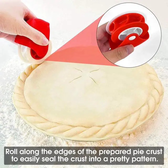 Alt view image 6 of 7 - 2 Pack Pastry Cutting Wheel, Pastry Wheel Decorator Pie Crust Pastry Wheel and Cutter for Cutting Pastry, Rolled Pastry Pie Crimper, Baking & Cooking Tool for Apple Pie Crust or Ravioli Pasta