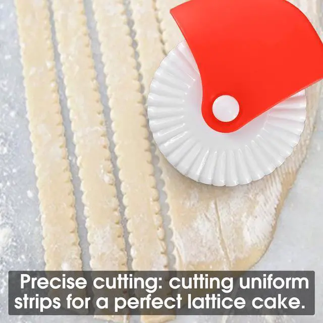 Alt view image 5 of 7 - 2 Pack Pastry Cutting Wheel, Pastry Wheel Decorator Pie Crust Pastry Wheel and Cutter for Cutting Pastry, Rolled Pastry Pie Crimper, Baking & Cooking Tool for Apple Pie Crust or Ravioli Pasta