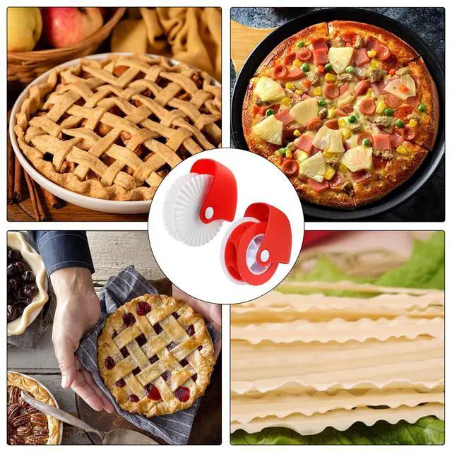 Alt view image 4 of 7 - 2 Pack Pastry Cutting Wheel, Pastry Wheel Decorator Pie Crust Pastry Wheel and Cutter for Cutting Pastry, Rolled Pastry Pie Crimper, Baking & Cooking Tool for Apple Pie Crust or Ravioli Pasta