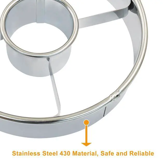 Alt view image 3 of 5 - 3.86 Inch Donut Cutter, Stainless Steel Doughnut Cutter Professional Baking Mold Tool for Perfect Donuts Bagels Cookies Biscuits