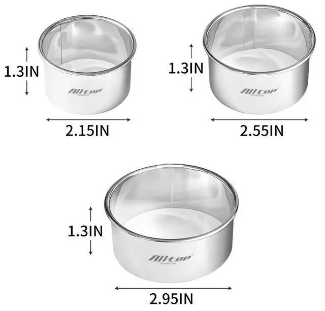 Alt view image 3 of 7 - Circle Biscuit Cutter Set Stainless Steel Baking Supplies for Effortless Round Cookie Shaping, Pastry & Fondant Tool CreationPrecise Cut Kitchen Utensil for Sandwich, Scone, Donut -3PC Round