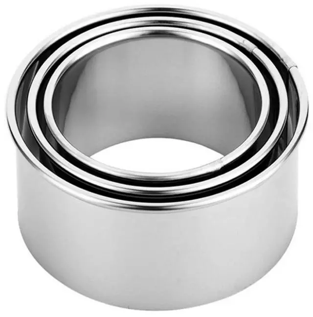 Main image of Cookie Cutters - Biscuit Cutters/Stainless Steel Dumpling Cutters/Cake Pastry Cutters/Cake Cookie Scone Cutters Molds stamps for Cooking Baking (3Pcs, Round Edge)