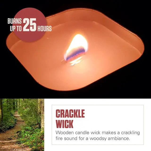 Alt view image 3 of 6 - Pine Scent Citronella Candle with Wooden Crackle Wick - 6 oz