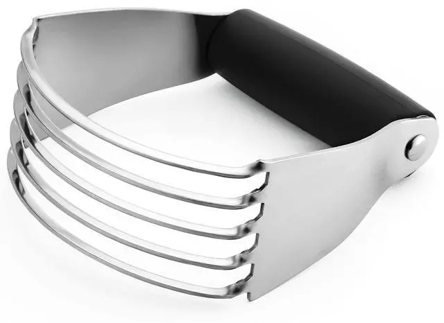 Main image of Dough Blender, Top Professional Pastry Cutter with Heavy Duty Stainless Steel Blades, Medium Size, Black