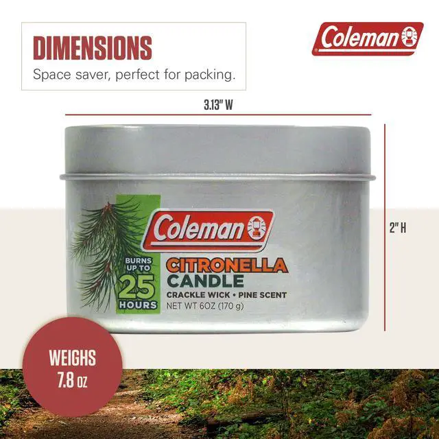 Alt view image 6 of 6 - Pine Scent Citronella Candle with Wooden Crackle Wick - 6 oz