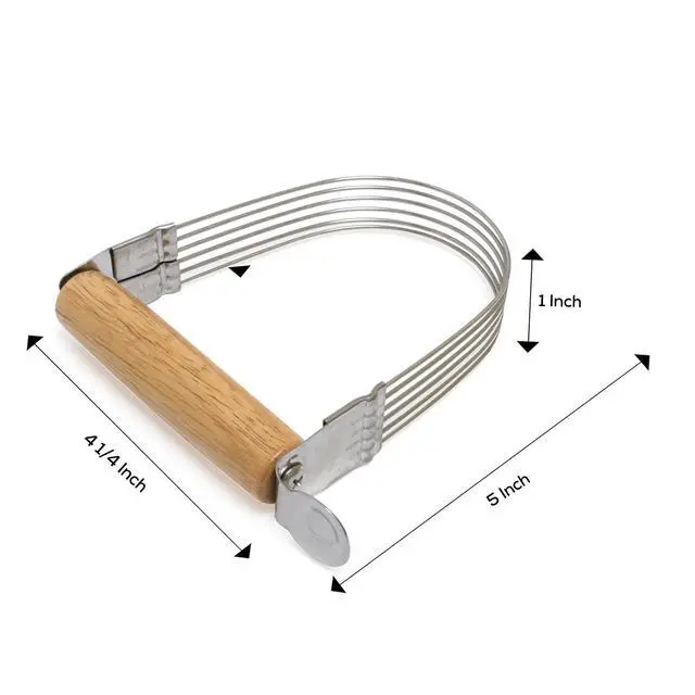 Alt view image 3 of 7 - 6-Wire Pastry Cutter and Dough Blender, Stainless Steel with Wood Handle