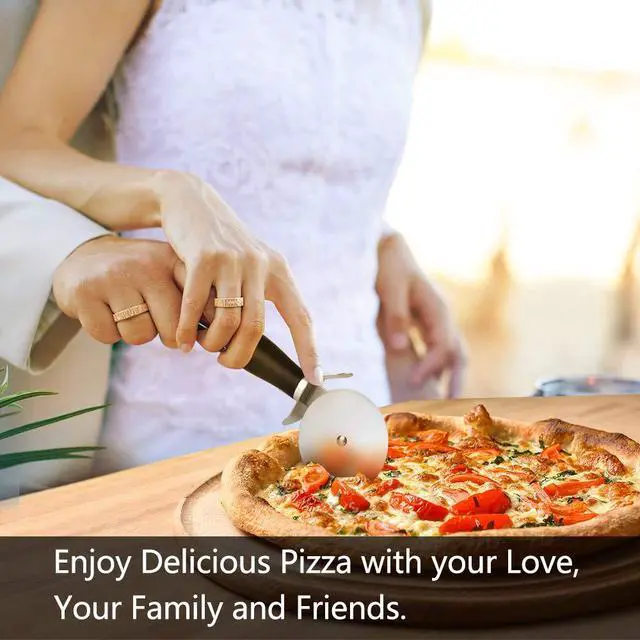 Alt view image 7 of 7 - Premium Pizza Cutter Wheel - Ultra Sharp Stainless Steel Pizza Slicer with Non-Slip Soft Grip Handle - Multi-Purpose Cutter for Pizza, Dough & Pastry - Dishwasher Safe, Easy to Clean - Black