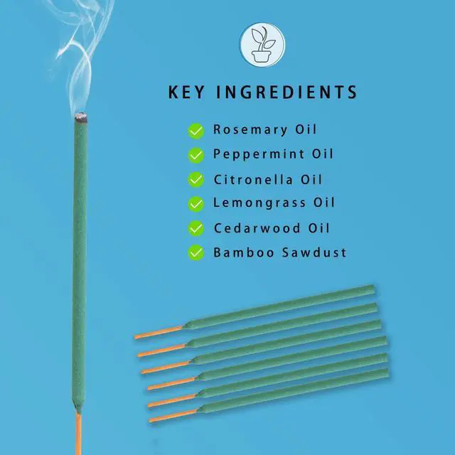 Alt view image 4 of 7 - Mosquito Repellent Incense Sticks Outdoor Patio 12 PCS - DEET Free - Lemongrass Oil - Natural Citronella Incense Sticks for Camping, Patio, Hiking,etc