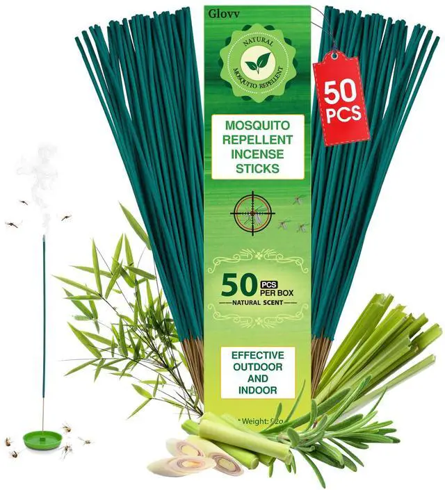 Main image of 50 Pcs Natural Mosquito Repellent Outdoor Patio, Citronella Oil Mosquito Incense Sticks Plant-Based Bug Repellent for Patio Camping Fishing Backyard Travel Mosquito Control