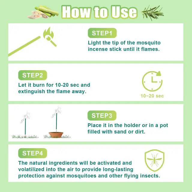 Alt view image 4 of 7 - 50 Pcs Natural Mosquito Repellent Outdoor Patio, Citronella Oil Mosquito Incense Sticks Plant-Based Bug Repellent for Patio Camping Fishing Backyard Travel Mosquito Control