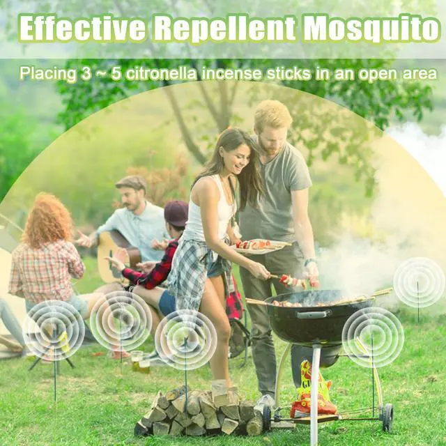 Alt view image 5 of 7 - 50 Pcs Natural Mosquito Repellent Outdoor Patio, Citronella Oil Mosquito Incense Sticks Plant-Based Bug Repellent for Patio Camping Fishing Backyard Travel Mosquito Control