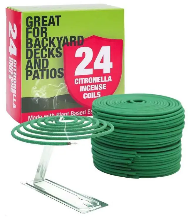 Main image of Citronella Incense Coil - Each Coil Could Last for 5-7 Hours- Suitable for Outdoor Camping, Patio, Hiking,etc (1 Pack Contains 24 coils & 2 Coil Stands)